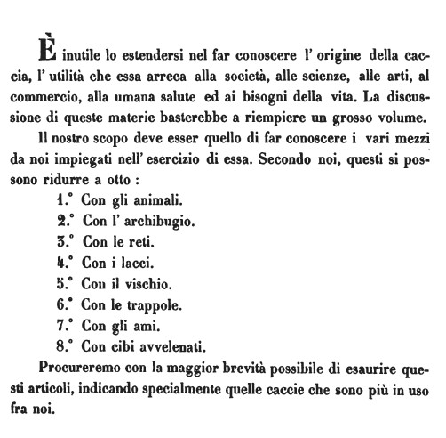 Estratto dal contributo del Contarini all'opera "Venezia e le sue lagune" che esplicita l'opinione utilitaristica della conoscenza della fauna dell'epoca