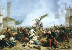 La battaglia della sortita in un dipinto del Giacomelli
