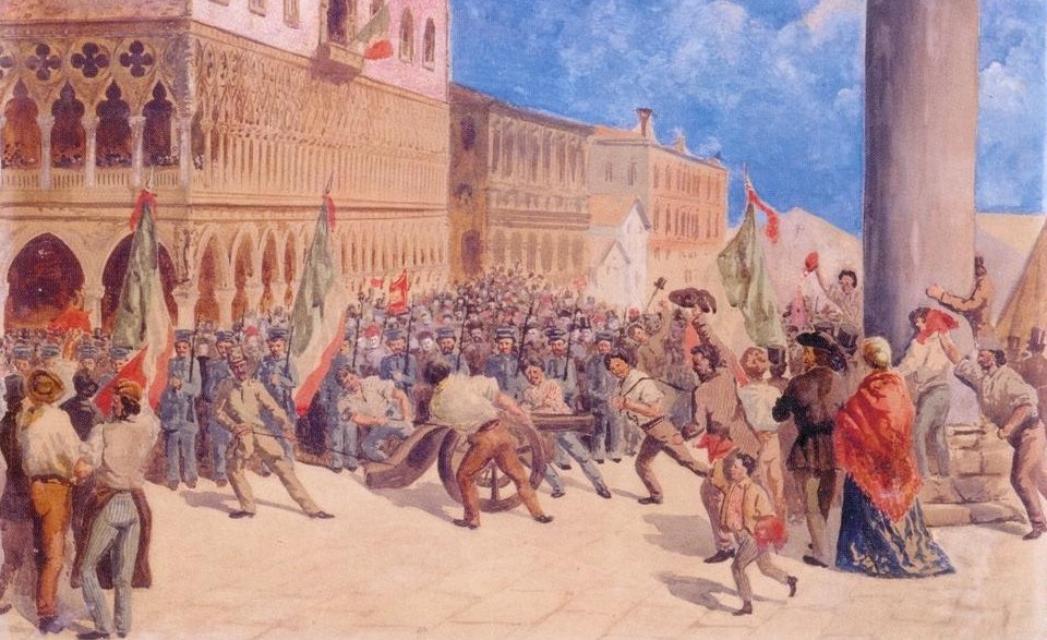 Feste dei veneziani sui trofei della battaglia di Mestre