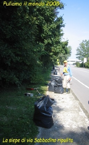 La siepe di via Sabbadino ripulita