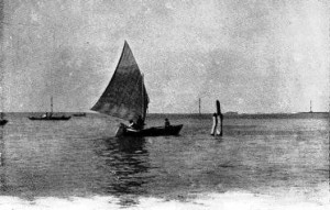 Foto d'epoca di una vela al terzo