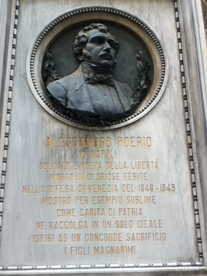 Lapide commemortiva di Alessandro Poerio soldato e poeta deceduto per gli ideali di patria